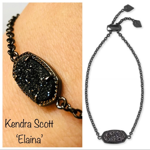 Kendra Scott Jewelry - KENDRA SCOTT Elaina Black Druzy Station Bracelet